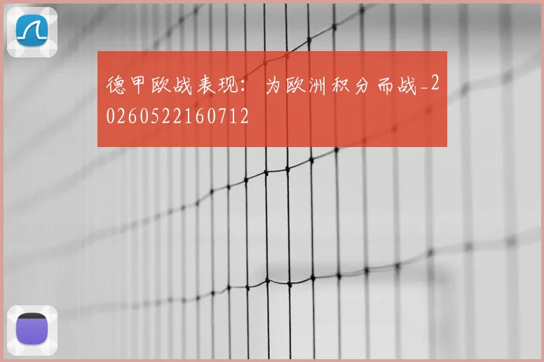 德甲欧战表现:为欧洲积分而战_20260522160712